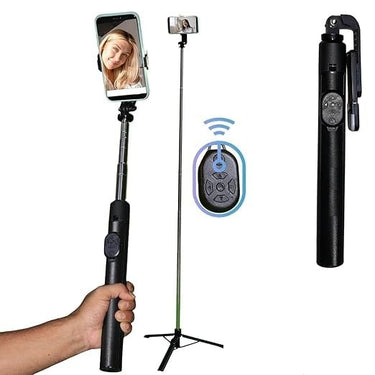 Y17S Selfie Stick Tripod with Mini Light – 170cm Extendable Stand for Photos, Videos & Travel with Bluetooth Remote